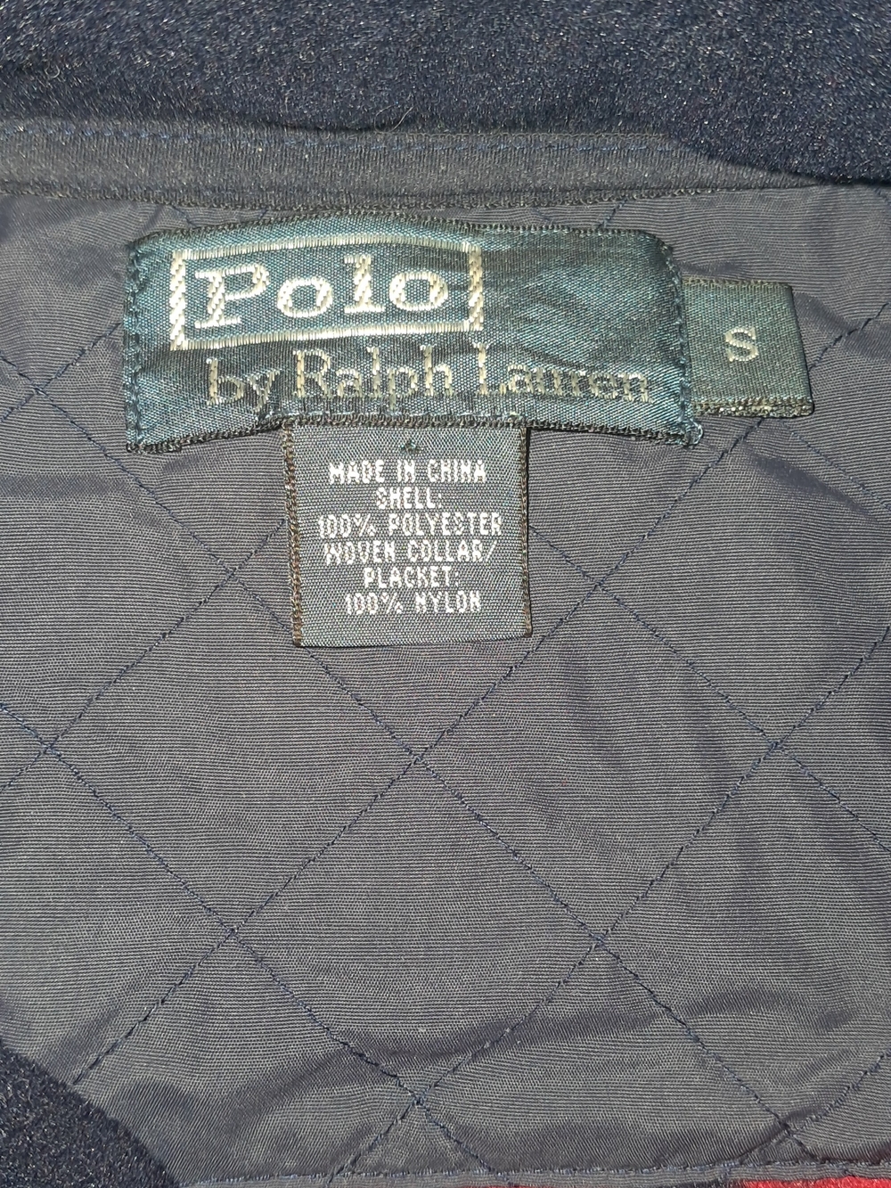 Vintage Polo by Ralph Lauren Quilted Jacket - Navy Blue And Red